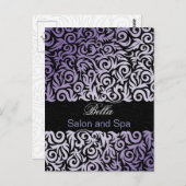 trendy damask paarse business Dankuwel Kaarten (Voorkant / Achterkant)