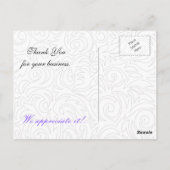 trendy damask paarse business Dankuwel Kaarten (Achterkant)