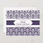 trendy damask paarse business Dankuwel Kaarten (Voorkant / Achterkant)