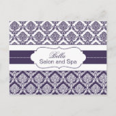 trendy damask paarse business Dankuwel Kaarten (Voorkant)