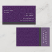 Trendy Damask Plum Business Card Template Visitekaartje (Voorkant / Achterkant)