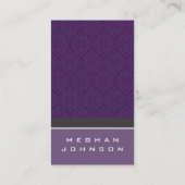 Trendy Damask Plum Business Card Template Visitekaartje (Achterkant)