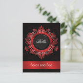 trendy damask red business Dankuwel Kaarten (Staand voorkant)