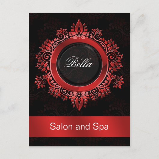 trendy damask red business Dankuwel Kaarten (Voorkant)