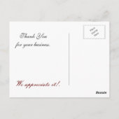 trendy damask red business Dankuwel Kaarten (Achterkant)