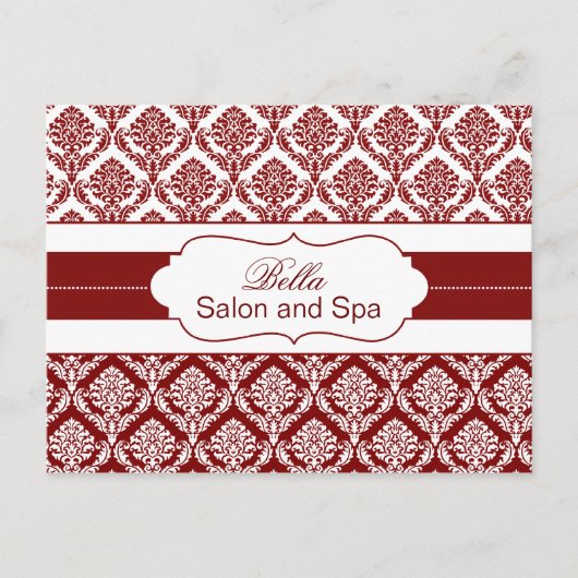 trendy damask red business Dankuwel Kaarten (Voorkant)