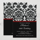 Trendy Damask Sweet Sixteen Birthday Uitnodiging (Voorkant / Achterkant)