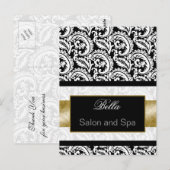 Trendy damast gouden bedankkaartjes briefkaart (Voorkant / Achterkant)