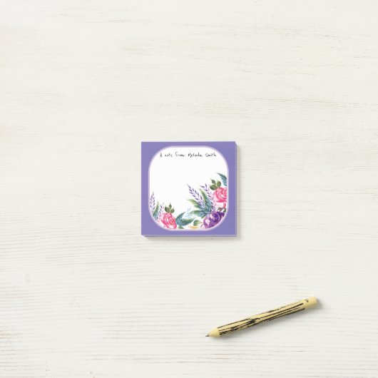 Trendy Dames Floral Monogram Sticky Notepads Post-it® Notes (Op bureau)