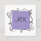 Trendy Dames Monogram Thema Visitekaartjes (Voorkant)