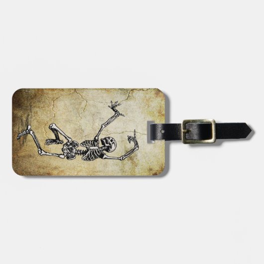 Trendy Dancing Skeleton Bagagelabel (Voorkant horizontaal)