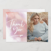 Trendy dank u het Roze van de Kaart van de Foto (Voorkant / Achterkant)