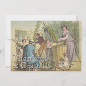  trendy dankbaar & dankbaar druivenoogst feestdagenkaart (Voorkant)