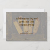 Trendy dankbaar en dankbaar hangende oren van maïs feestdagenkaart (Achterkant)