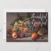 trendy dankbaar en dankbaar herfstfruit feestdagenkaart (Voorkant)