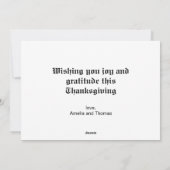 Trendy, dankbare en dankbare oogst in de Provence Feestdagenkaart (Achterkant)