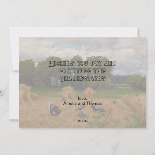 Trendy Dankbare en Dankbare Oogst met Turkije Feestdagenkaart (Achterkant)