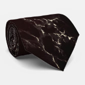 Trendy Dark Brown Marble Stone - Elegant Stropdas (Opgerold)