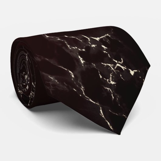 Trendy Dark Brown Marble Stone - Elegant Stropdas (Opgerold)