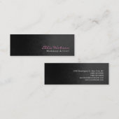 Trendy Dark Gray Pink Makeup Modern Professional Mini Visitekaartje (Voorkant / Achterkant)