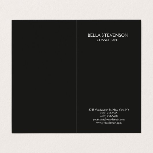Trendy Dark Gray Plain Simple Minimalist Stylish Visitekaartje (Buitenkant ongevouwen)