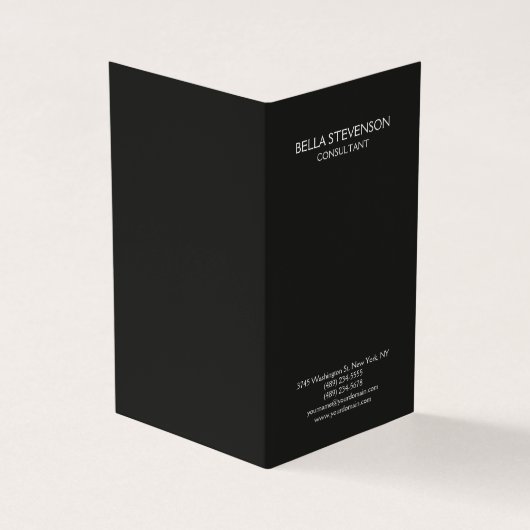 Trendy Dark Gray Plain Simple Minimalist Stylish Visitekaartje (Buitenkant)