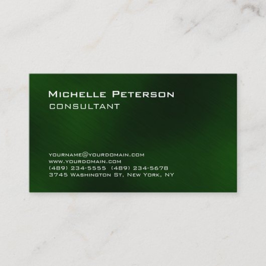 Trendy Dark Green Futuristic Modern Visitekaartje (Voorkant)