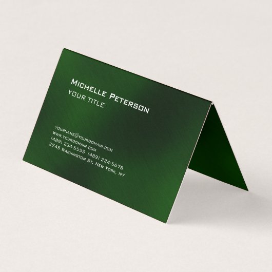 Trendy Dark Green Futuristic Modern Visitekaartje (Voorkant)
