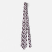 Trendy Dark Mauve Paarse Bloemen Groomsmen Huwelij Stropdas (Voorkant)