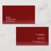 Trendy Dark Red Attractive Plain Simple Visitekaartje (Voorkant / Achterkant)