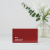 Trendy Dark Red Attractive Plain Simple Visitekaartje (Staand voorkant)