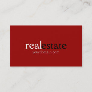 Trendy Dark Red Real Estate Agent Visitekaartje