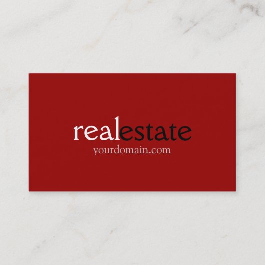 Trendy Dark Red Real Estate Agent Visitekaartje (Voorkant)