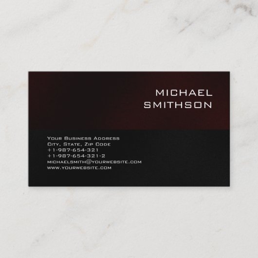 Trendy Dark Red Stripe Black Grey Visitekaartje (Voorkant)