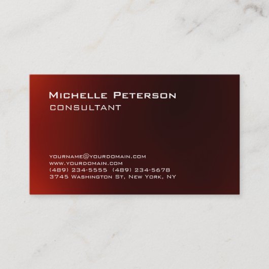 Trendy Dark Red, uniek, modern Visitekaartje (Voorkant)