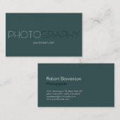 Trendy Dark Slate Grey Photographer Visitekaartje (Voorkant / Achterkant)