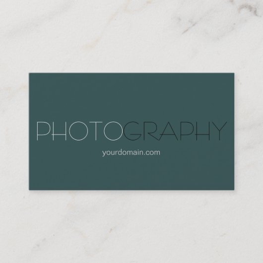 Trendy Dark Slate Grey Photographer Visitekaartje (Voorkant)