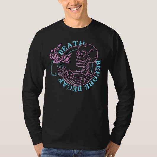 Trendy Death Before Decaf T-shirt (Voorkant)