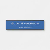 Trendy Deep Blue Professional Plain Modern Elegant Deurbordje (Voorkant)