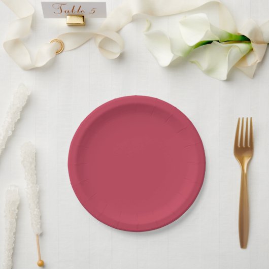 Trendy Deep Raspberry Red - Paper Plates Papieren Bordje (Huwelijk)