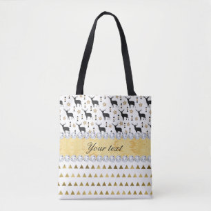Trendy Deer Triangles Pattern and Diamonds Tote Bag