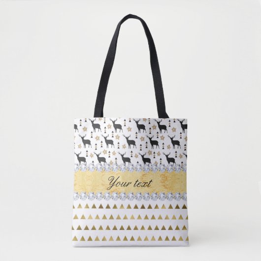 Trendy Deer Triangles Pattern and Diamonds Tote Bag (Voorkant)