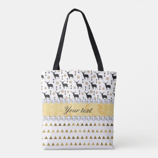 Trendy Deer Triangles Pattern and Diamonds Tote Bag (Achterkant)