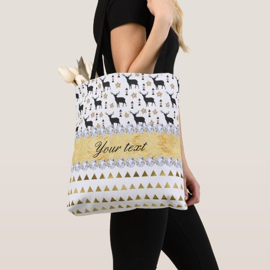 Trendy Deer Triangles Pattern and Diamonds Tote Bag (Dichtbij)