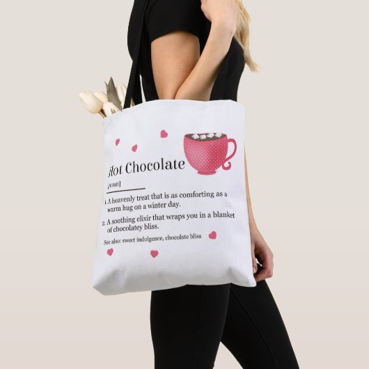 Trendy Definitie van Warme Chocolade Tote Bag (Dichtbij)