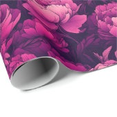 Trendy Delicate Pioenrozen Inpakpapier (Rol Hoek)