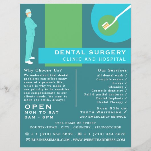 Trendy Dentist Design, Dentistry, Dentist Advert Flyer (Voorkant)