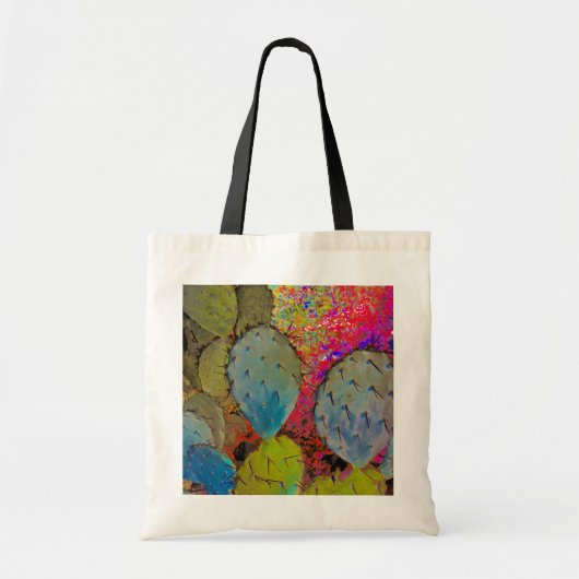 Trendy Desert Prickly Pear Cactus Abstract Tote Bag (Voorkant)