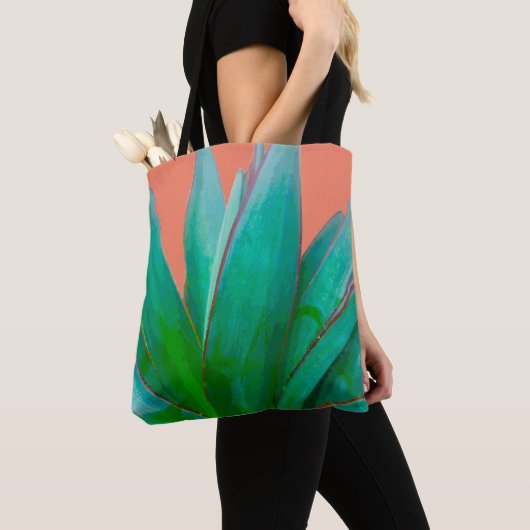 Trendy Desert Succulent Green Agave Tote Bag (Dichtbij)