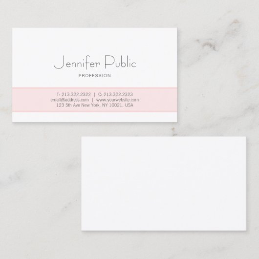 Trendy Design Elegant Monogram Clean Plain Luxe Visitekaartje (Voorkant / Achterkant)